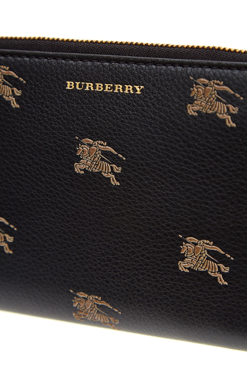 фото Черный кошелек с логотипами burberry