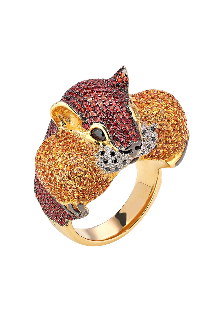 фото Золотое кольцо с сапфирами и бриллиантами кремлевские мастера