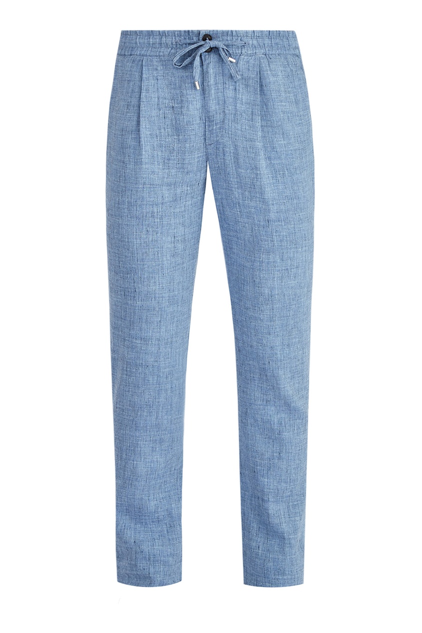 фото Голубые брюки с эластичным поясом cortigiani