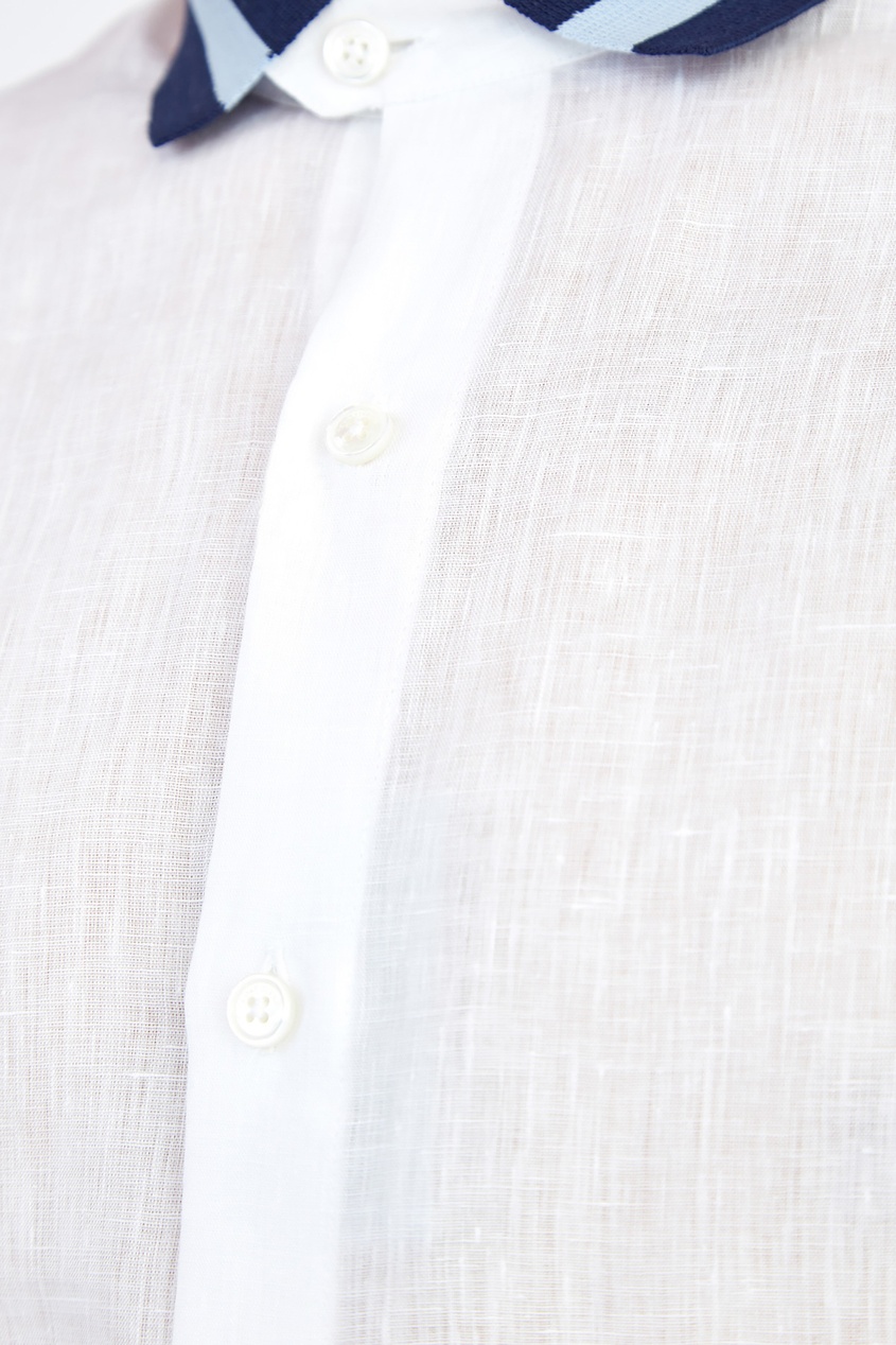 фото Белая рубашка с контрастным воротником cortigiani