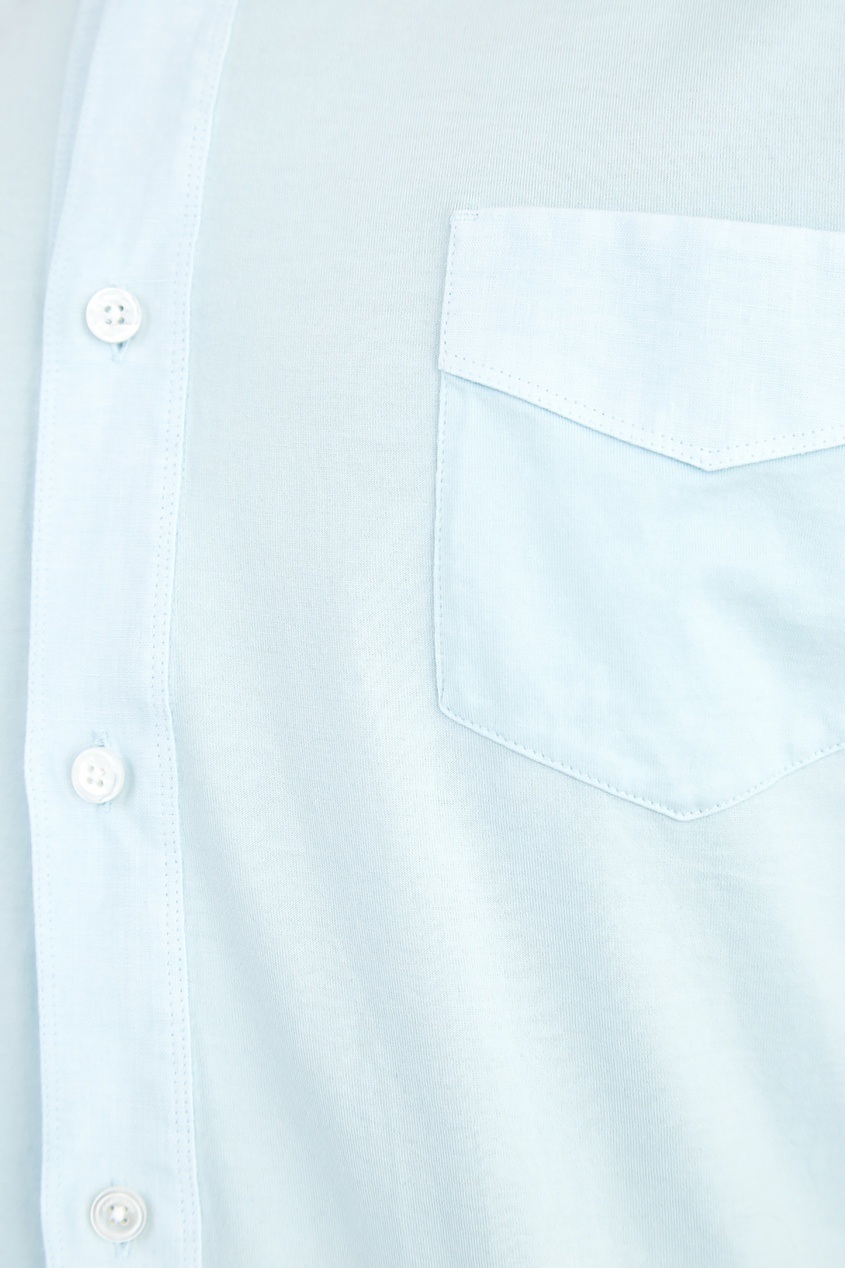 фото Голубая рубашка с короткими рукавами cortigiani