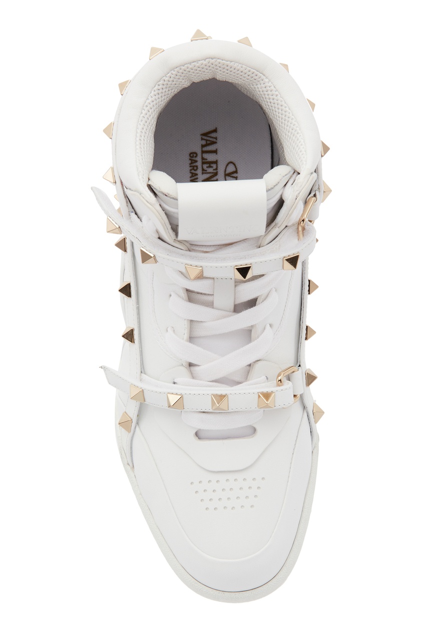 

Белые хайтопы с заклепками Valentino Garavani Rockstud, Белый