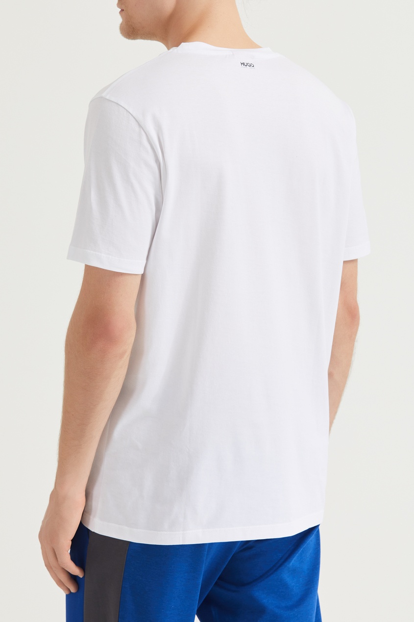фото Белая футболка с контрастным логотипом Hugo boss