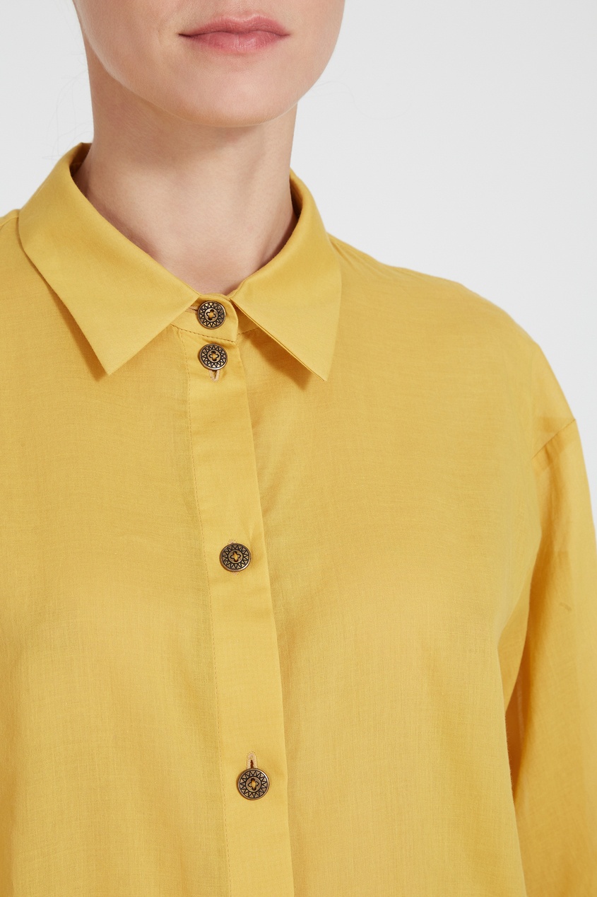 фото Желтая блуза с коротким рукавом A la russe
