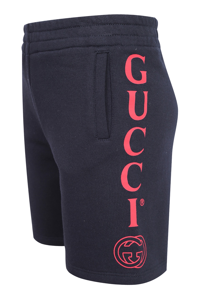 фото Синие шорты с логотипом Gucci kids