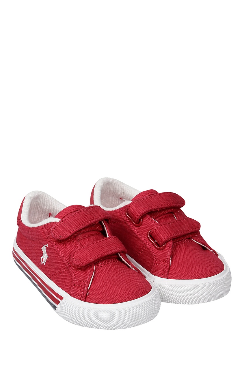 фото Бордовые кеды на липучке Ralph lauren kids