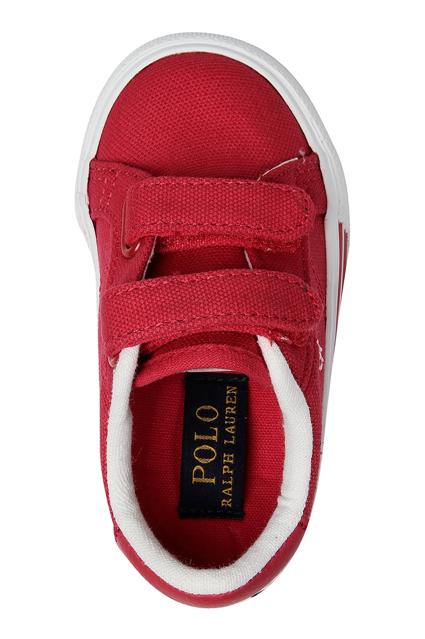 фото Бордовые кеды на липучке Ralph lauren kids