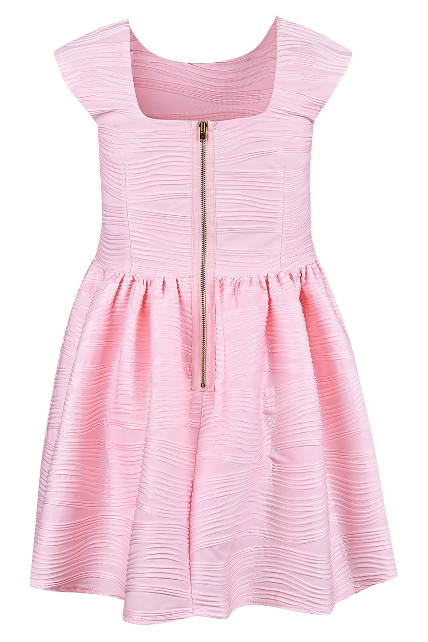 фото Розовое платье с фактурным узором david charles