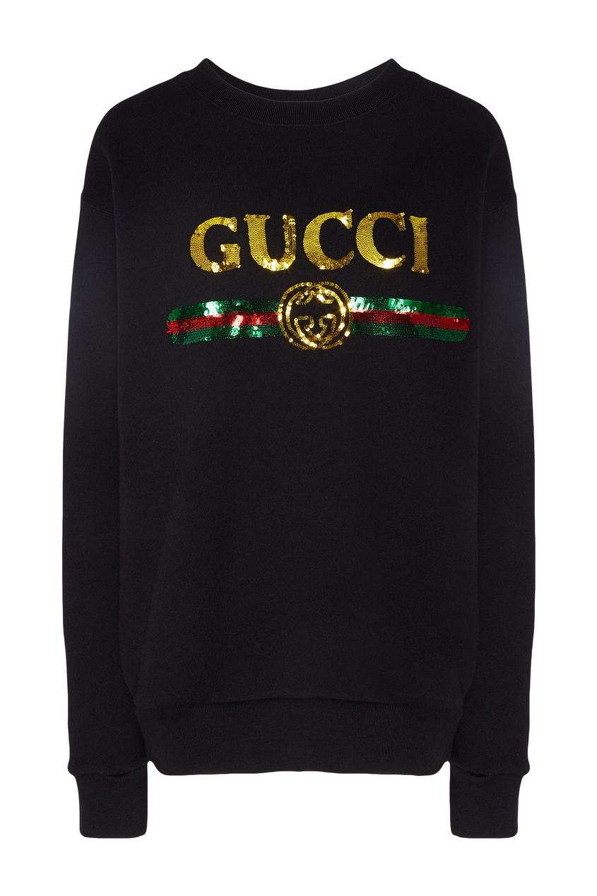 фото Черный свитшот с логотипом Gucci