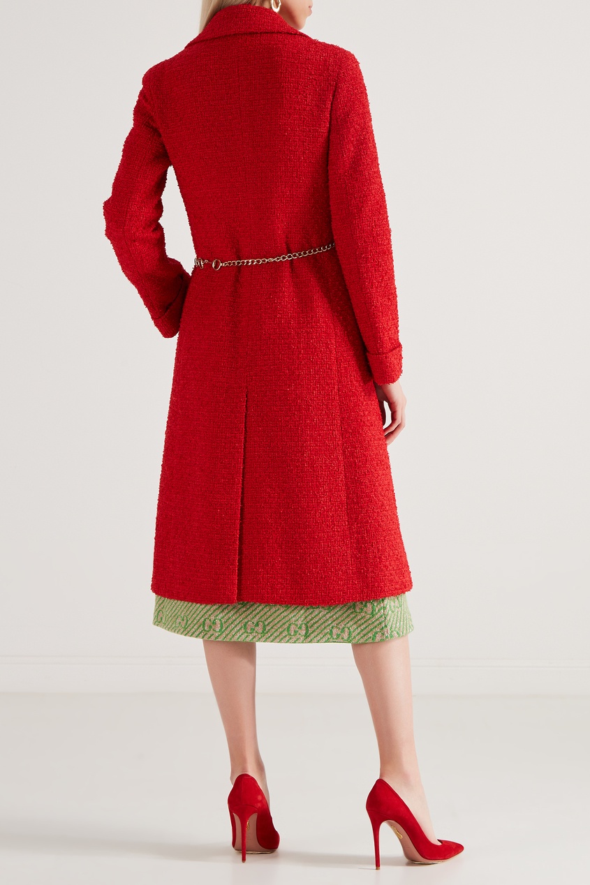 фото Красное фактурное пальто Gucci