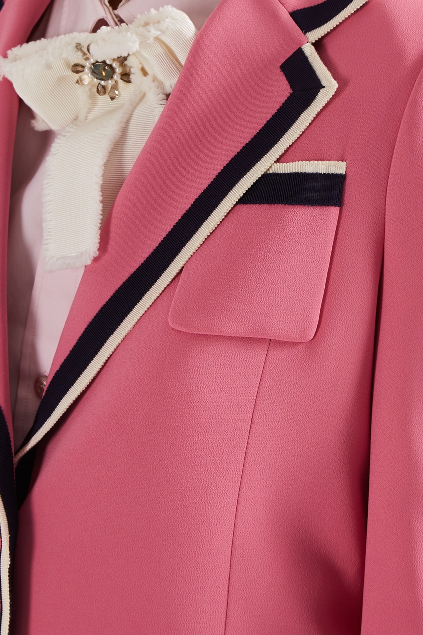фото Розовый жакет с контрастной отделкой Gucci