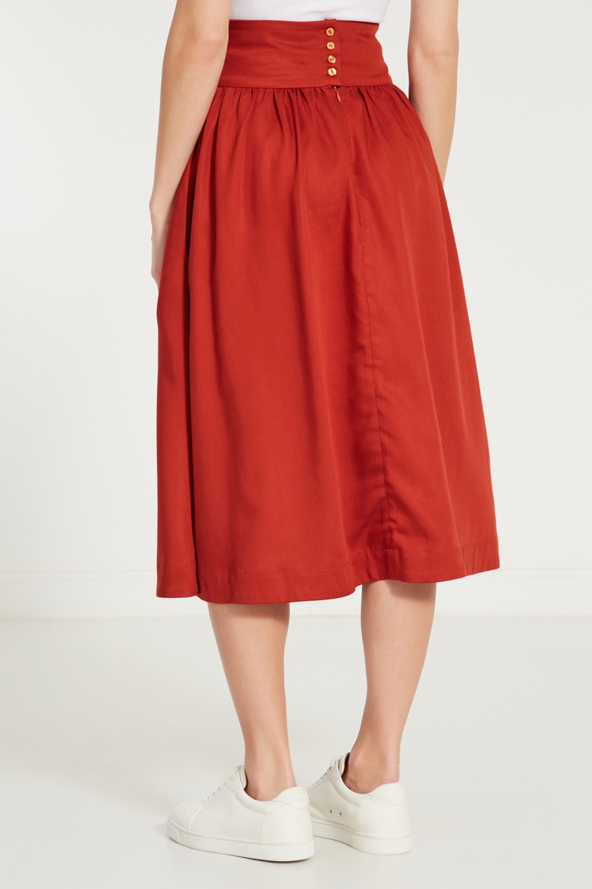 фото Красная юбка с широким поясом akhmadullina dreams