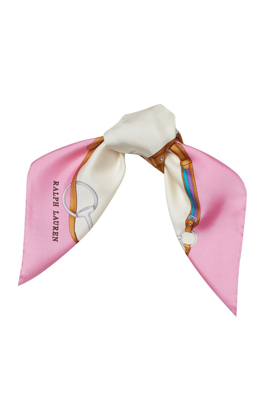 фото Бело-розовый платок из шелка ralph lauren