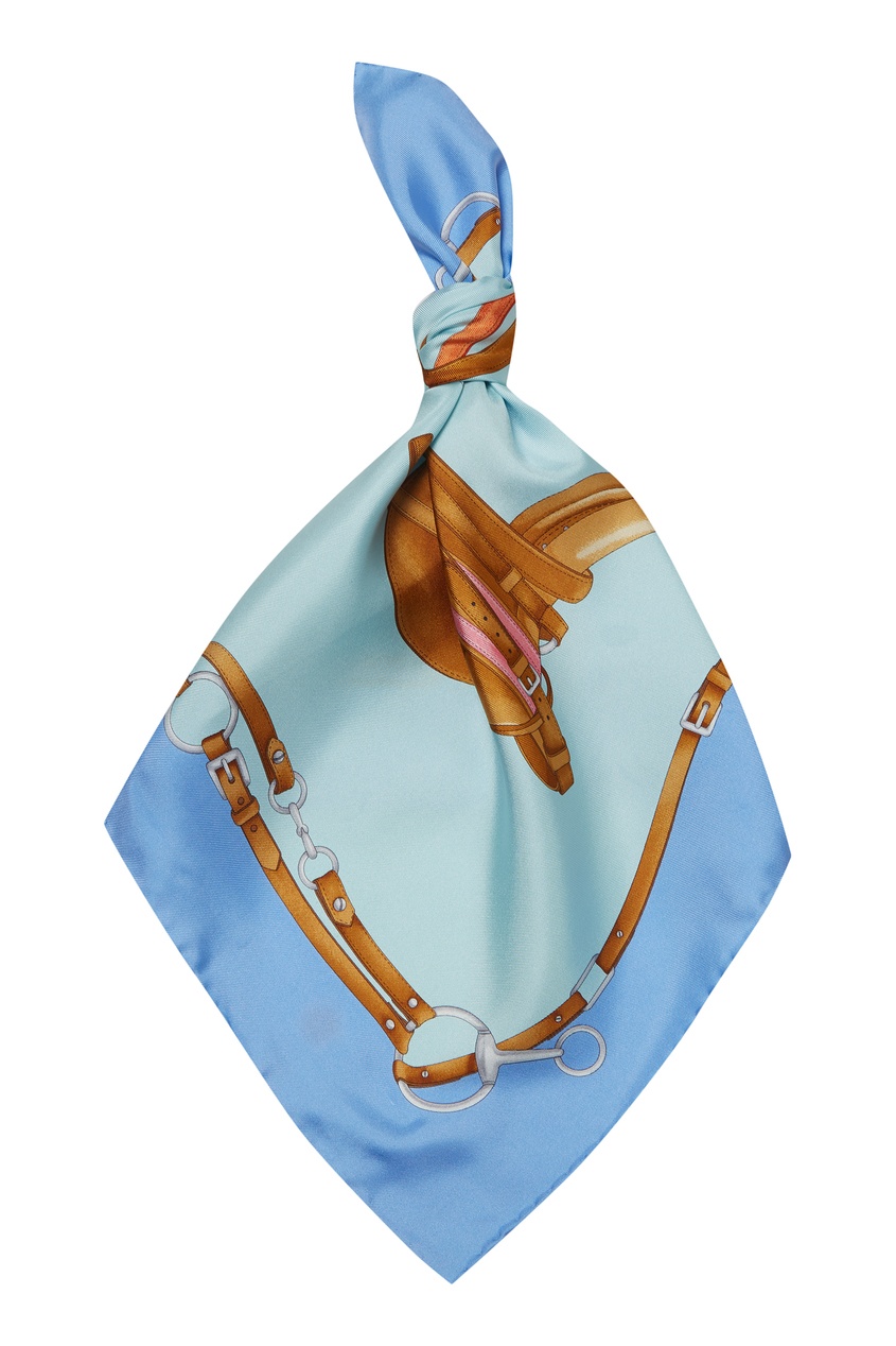 фото Голубой платок из шелка ralph lauren