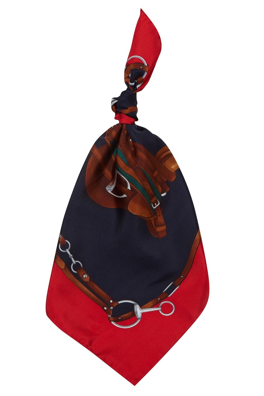 фото Черно-красный платок из шелка ralph lauren