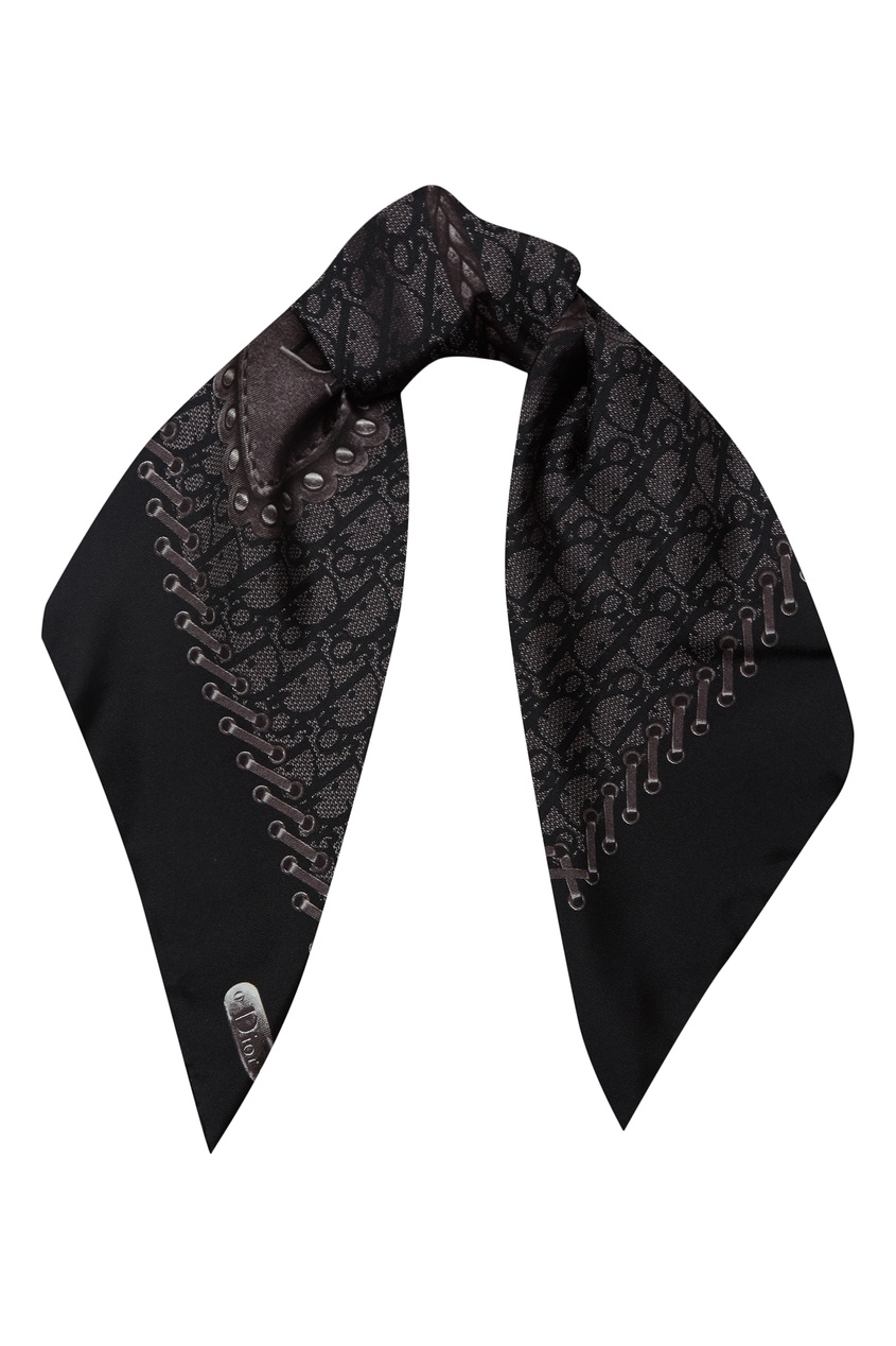 фото Черный платок с монограммами christian dior