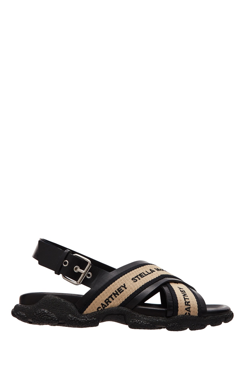 фото Черные сандалии с логотипами stella mccartney