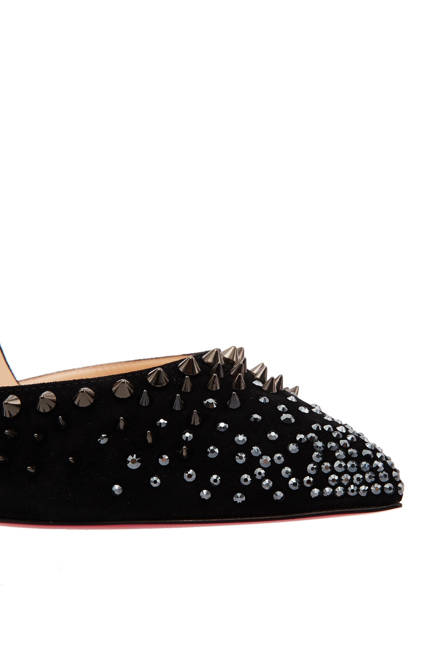 фото Туфли с перьями и шипами Black Fairy 100 Christian louboutin