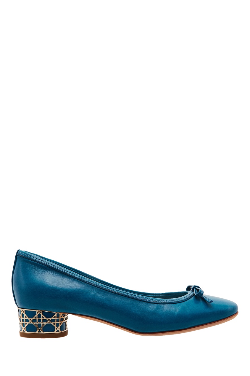 фото Синие туфли на низком каблуке christian dior