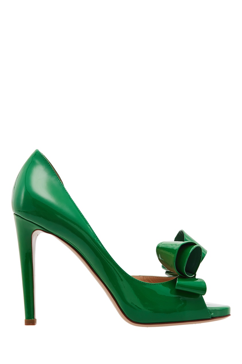 фото Зеленые туфли с бантом valentino