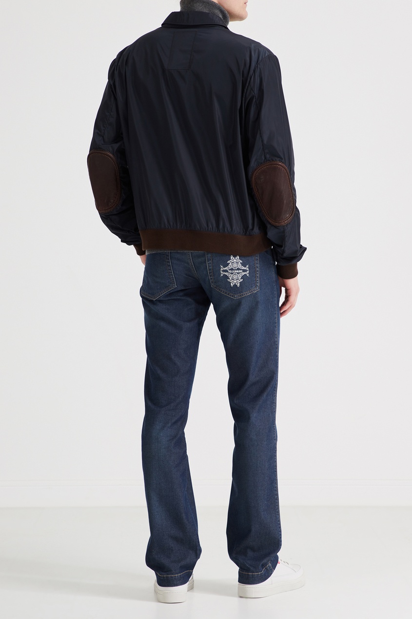 фото Темно-синие джинсы из хлопка и шелка billionaire