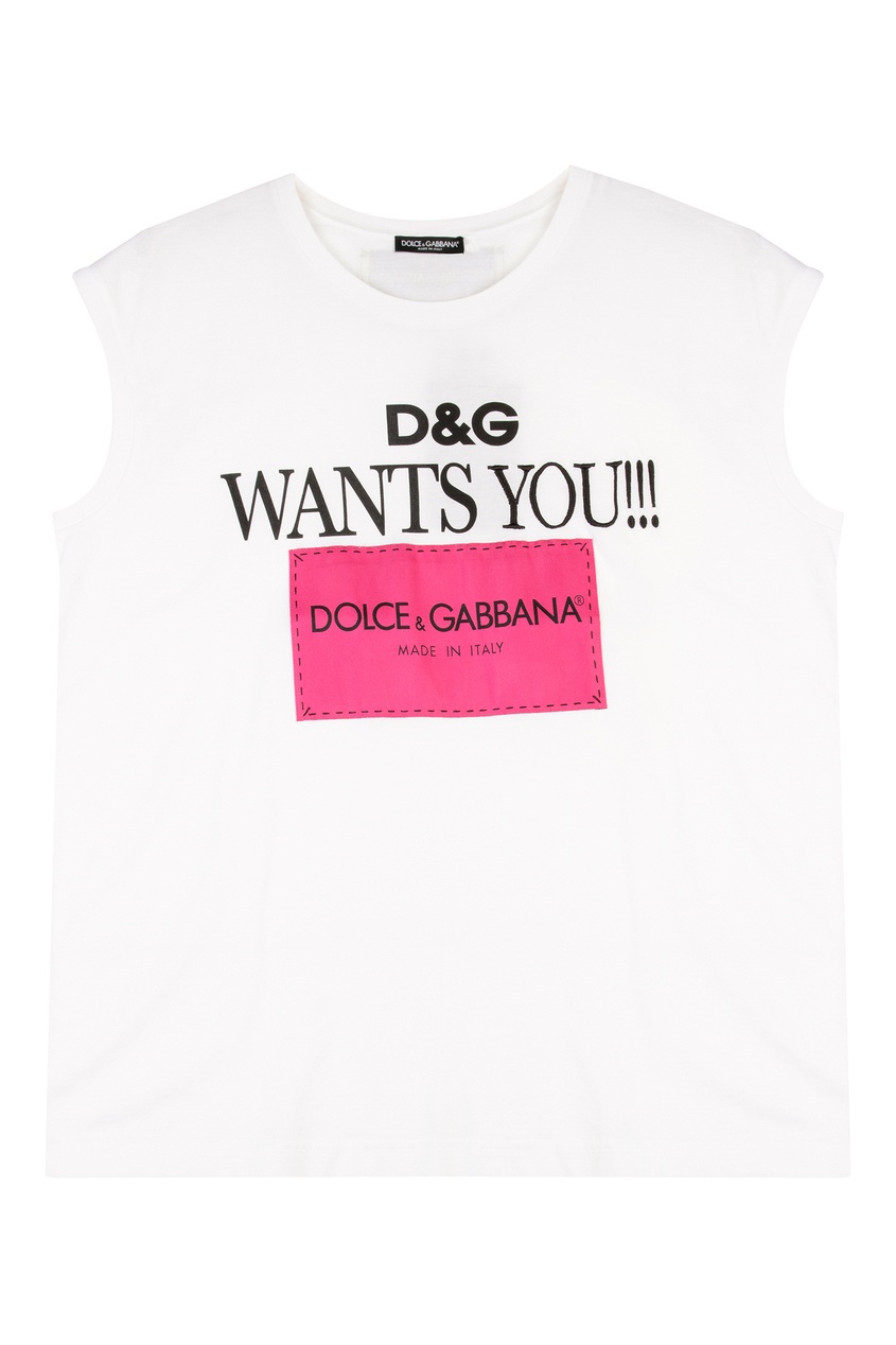 фото Футболка с контрастным принтом dolce&gabbana