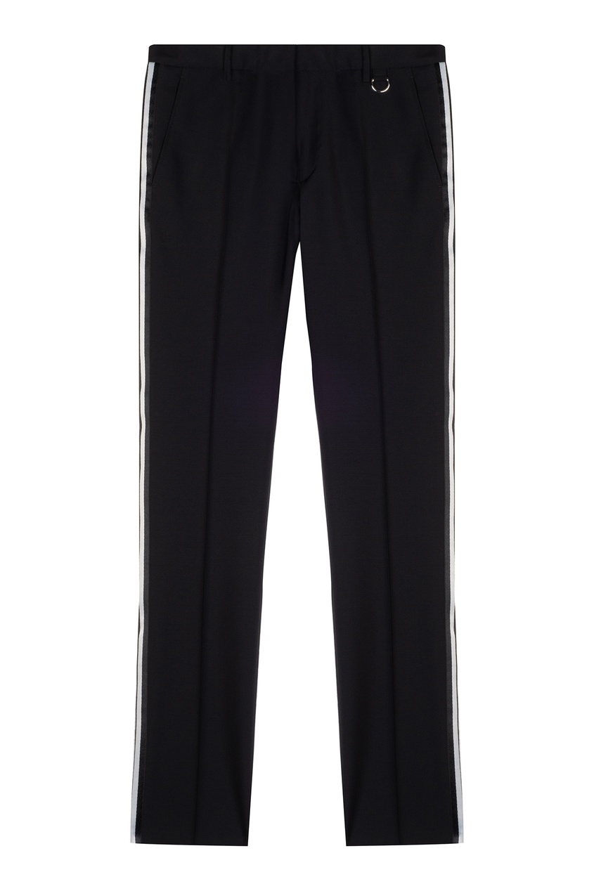 Черные брюки с узкими лампасами от Valentino