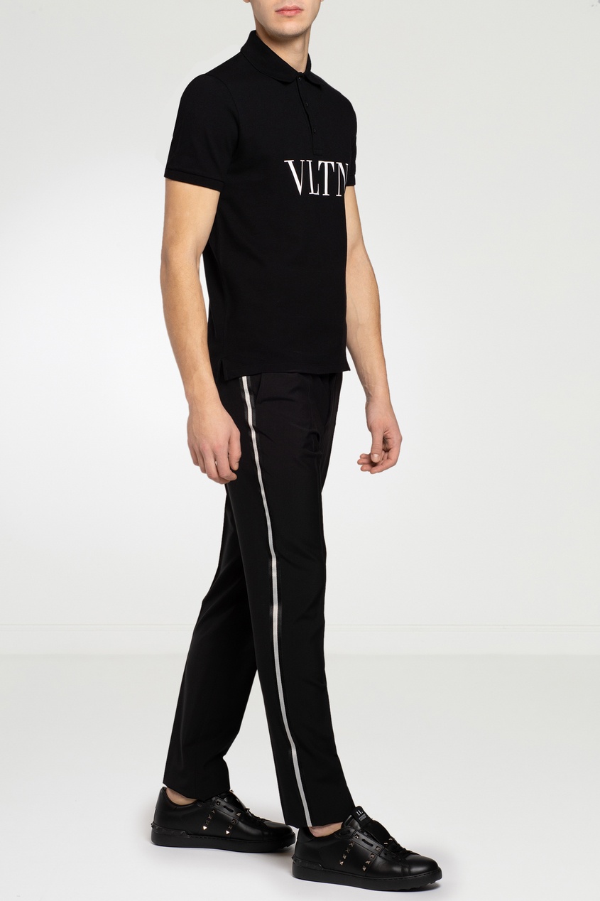 фото Черные брюки с узкими лампасами Valentino