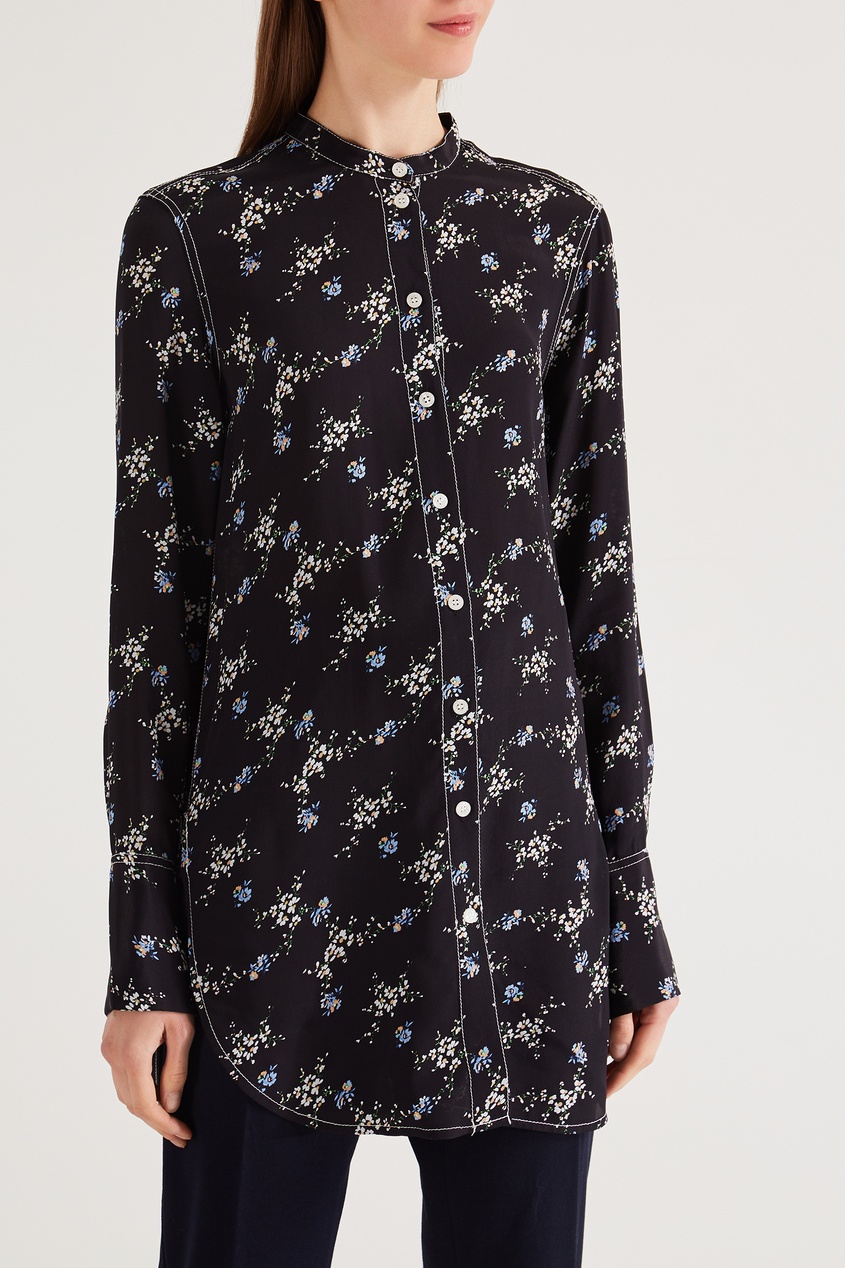 фото Черная рубашка с цветочным принтом by malene birger