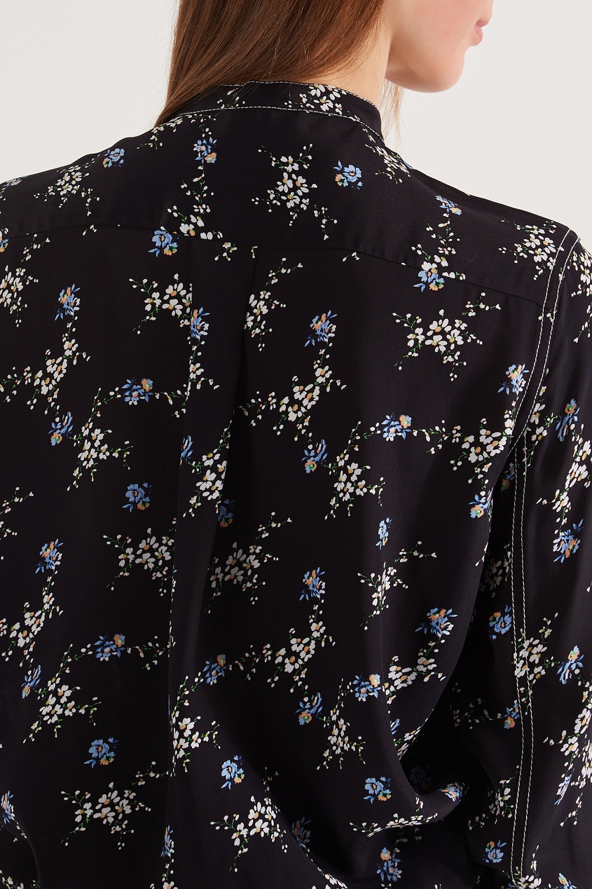 фото Черная рубашка с цветочным принтом by malene birger