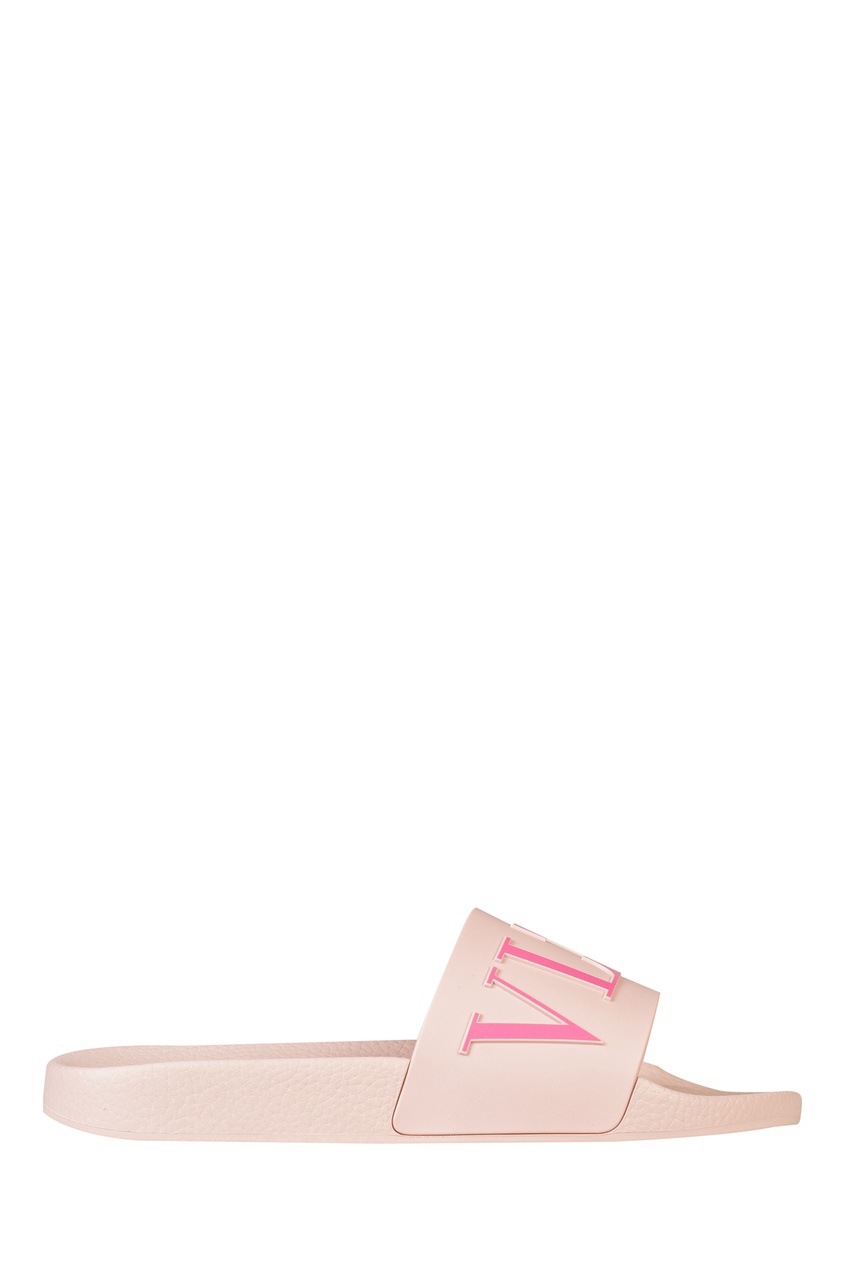 фото Розовые сланцы с логотипом Valentino