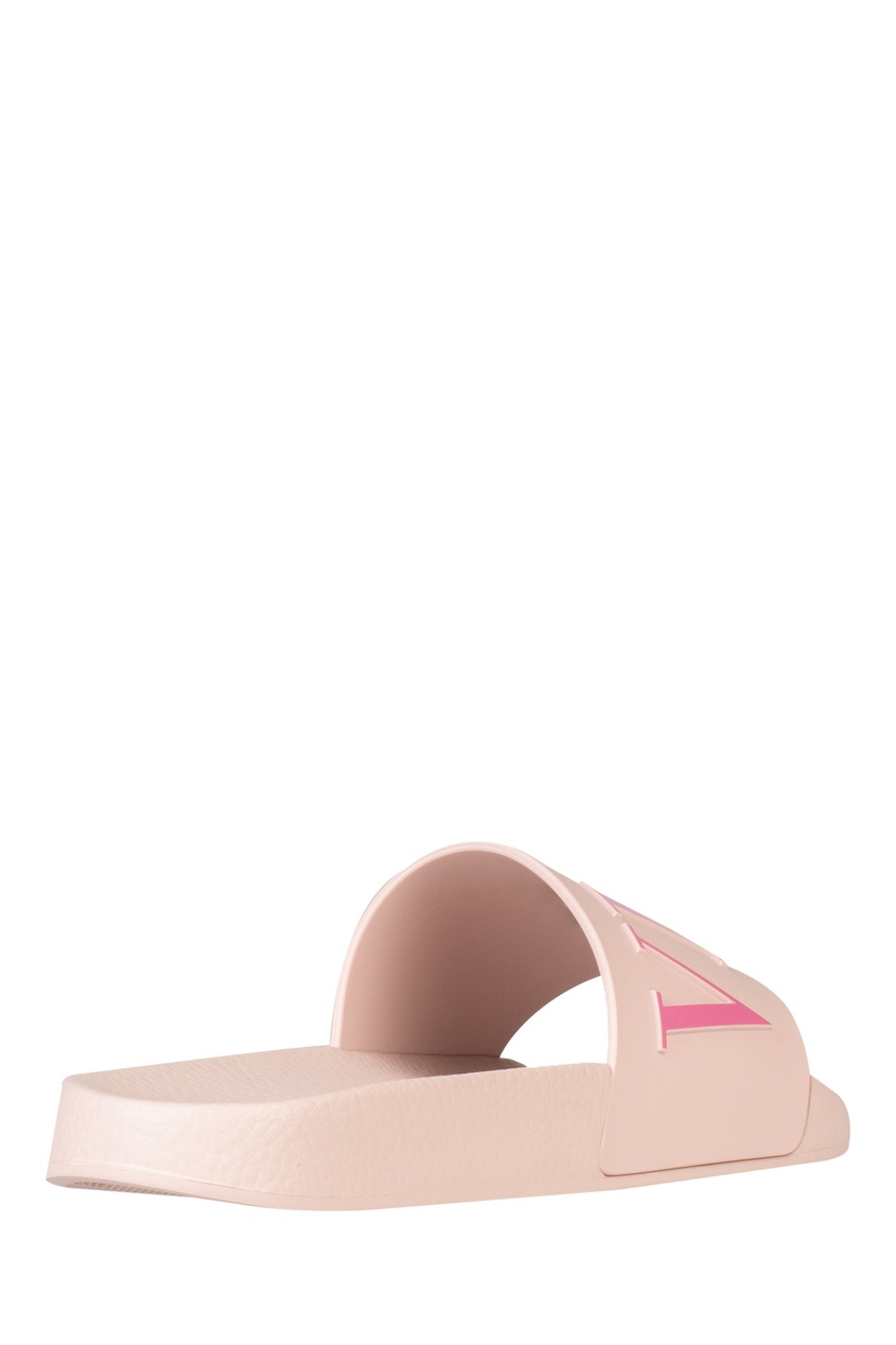 фото Розовые сланцы с логотипом Valentino