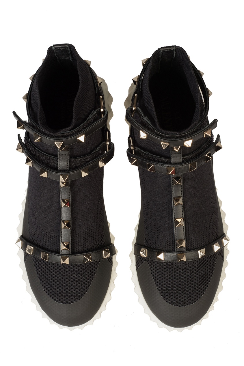 фото Черные кроссовки rockstud с отделкой valentino