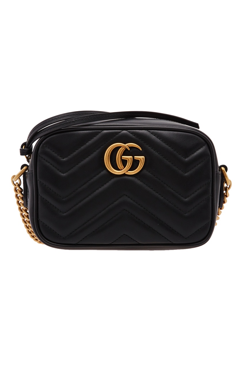 фото Черная сумка с логотипом GG Marmont Gucci