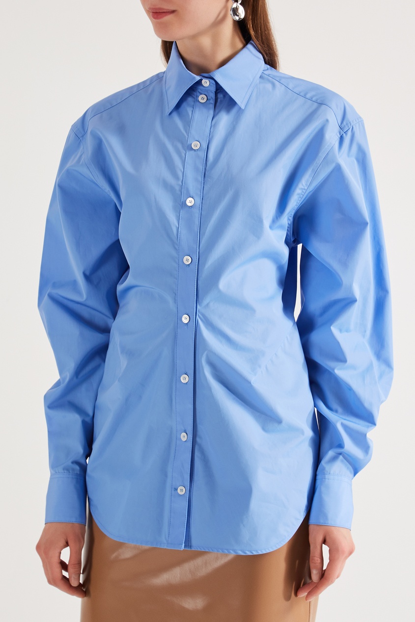 фото Голубая рубашка с вытачками на спине victoria beckham