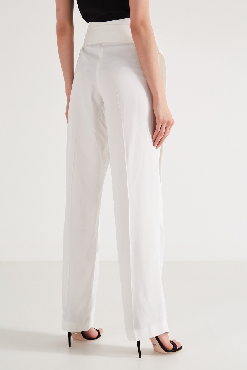 фото Широкие белые брюки с поясом victoria beckham