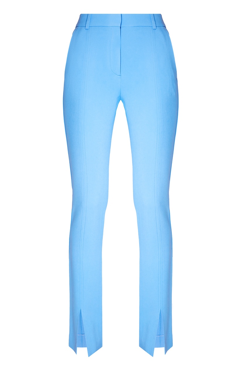 фото Узкие голубые брюки с разрезами victoria beckham