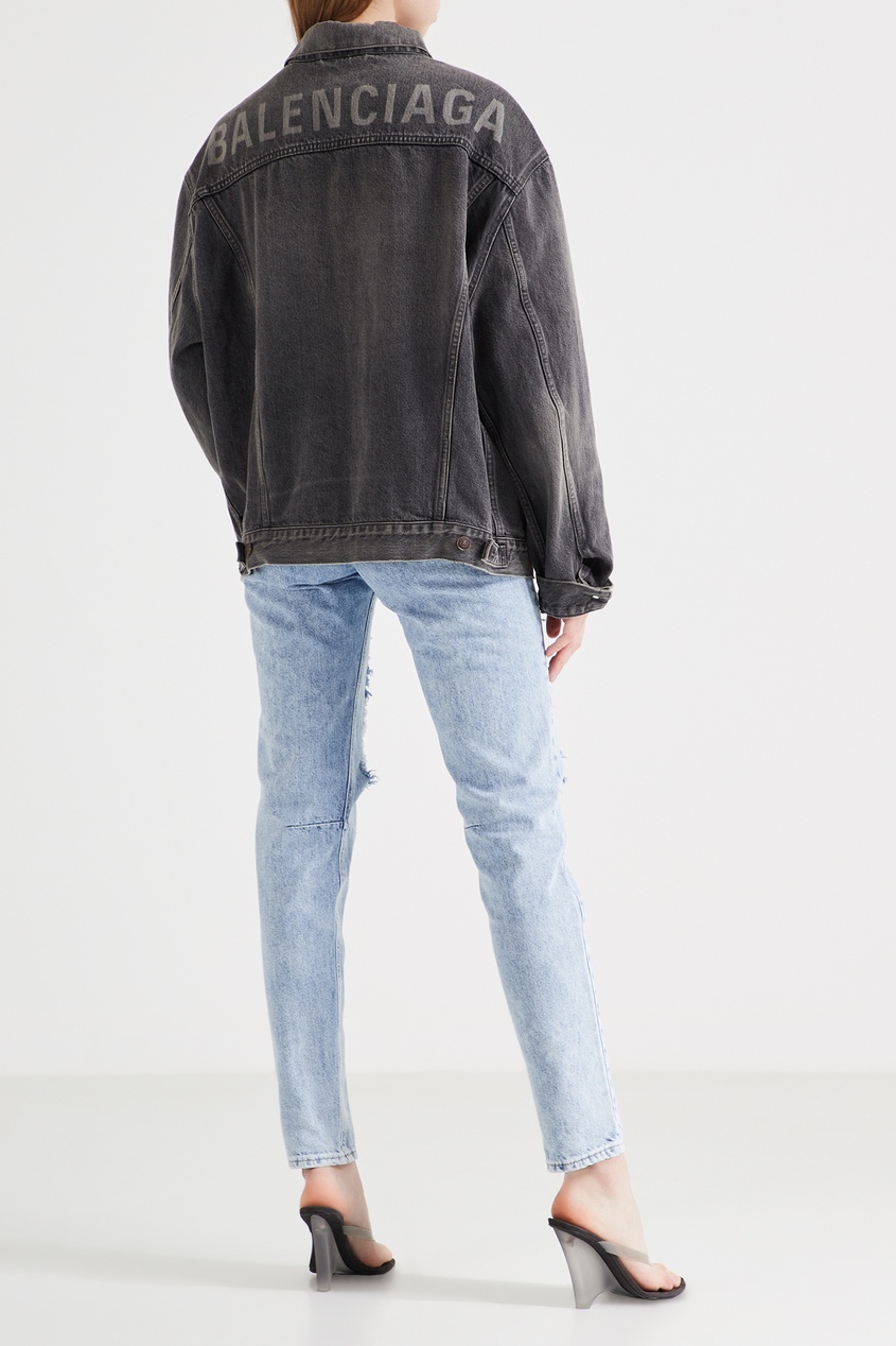 фото «вареные» джинсы с прорезями victoria bonya jeans