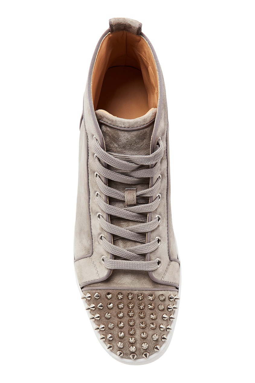 

Серые велюровые хайтопы Lou Spikes Orlato, Серебряный