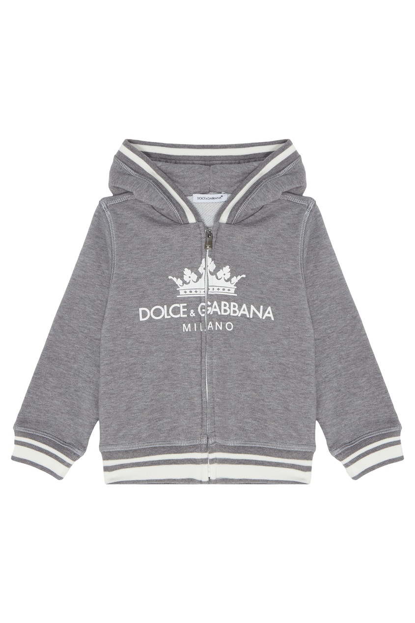 фото Серое худи с принтом dolce&gabbana