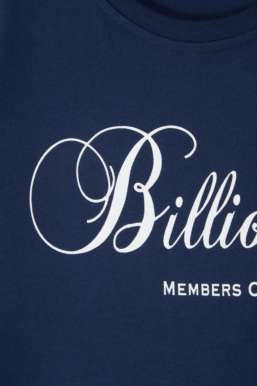 фото Синяя футболка с принтом и стразами billionaire boys club