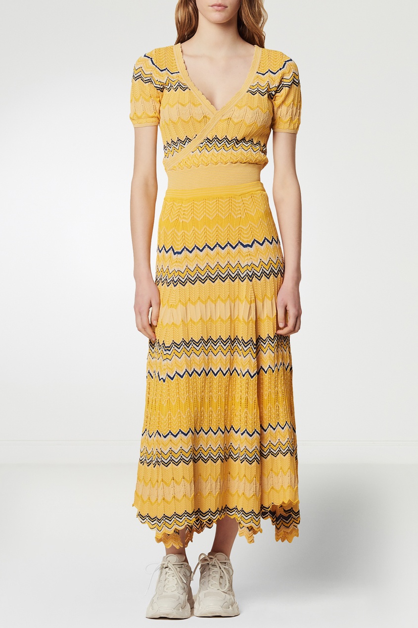 фото Желтая юбка из ажурного трикотажа sandro