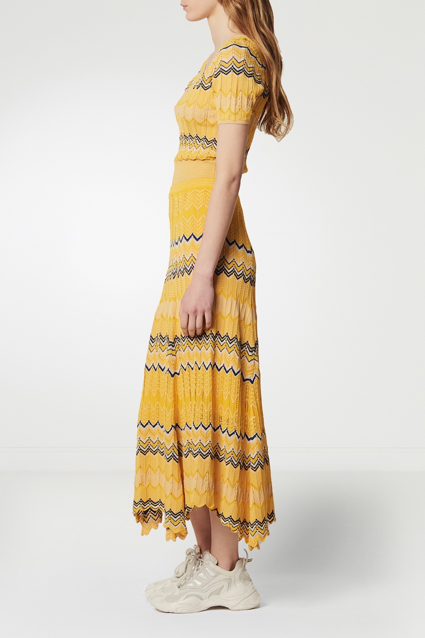 фото Желтая юбка из ажурного трикотажа sandro