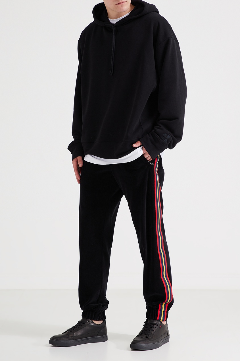 фото Черные брюки с трехцветными лампасами Gucci man