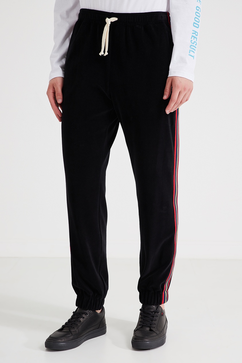 фото Черные брюки с трехцветными лампасами Gucci man