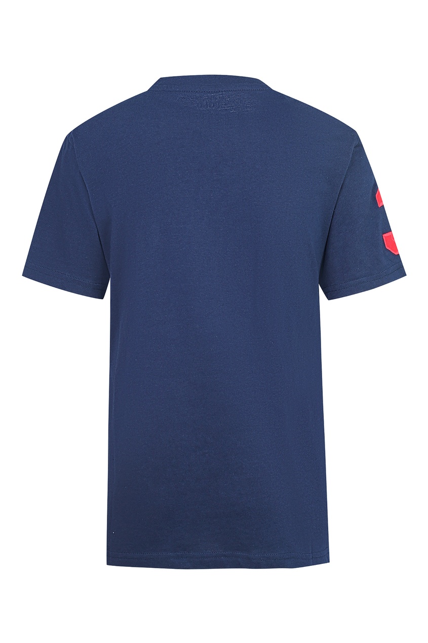 фото Темно-синяя футболка с логотипом polo ralph lauren kids