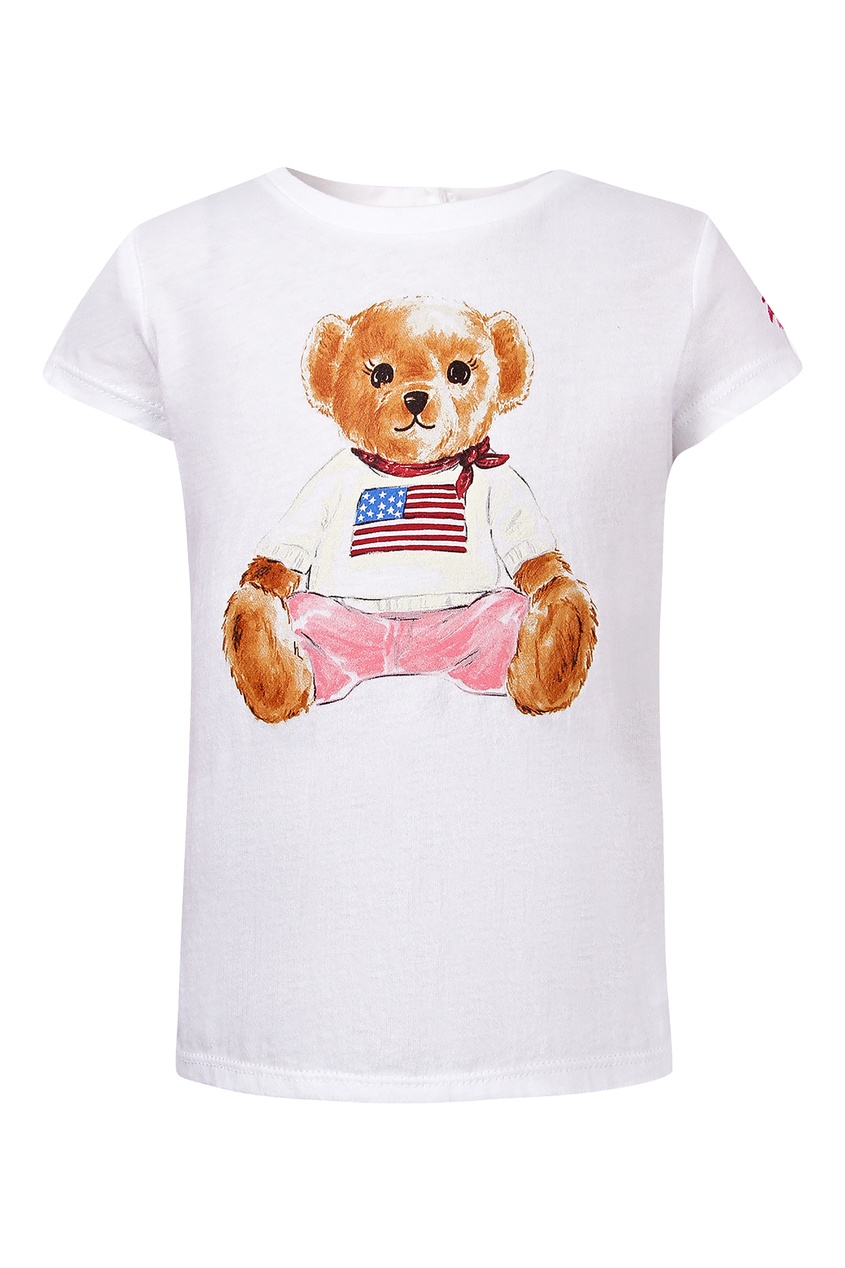 фото Белая футболка с медведем Ralph lauren kids