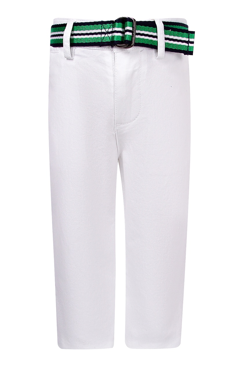фото Белые брюки с контрастным ремнем ralph lauren kids