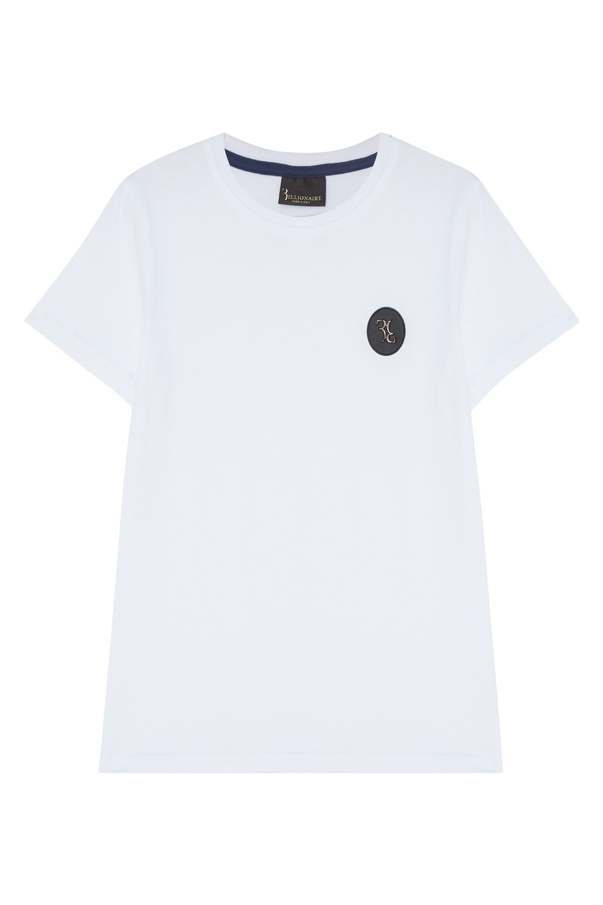 фото Белая футболка с контрастной аппликацией billionaire boys club