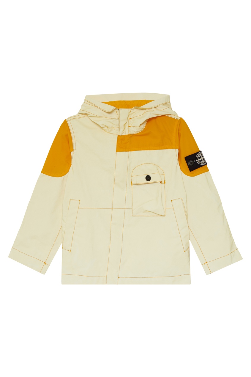 фото Комбинированная желтая куртка stone island kids